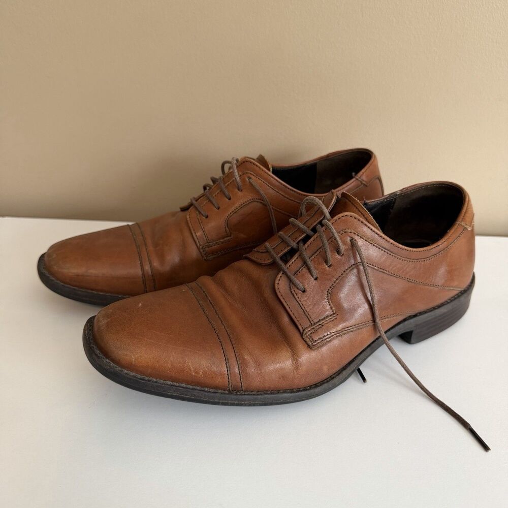 Johnston & Murphy Brown Cap Toe Lace Up Oxfords Dress Shoes Men’s 9 M Leather